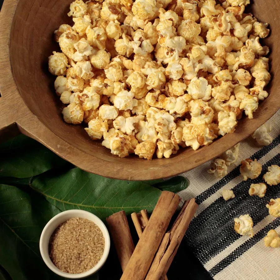 A bowl of Nibblers churro popcorn