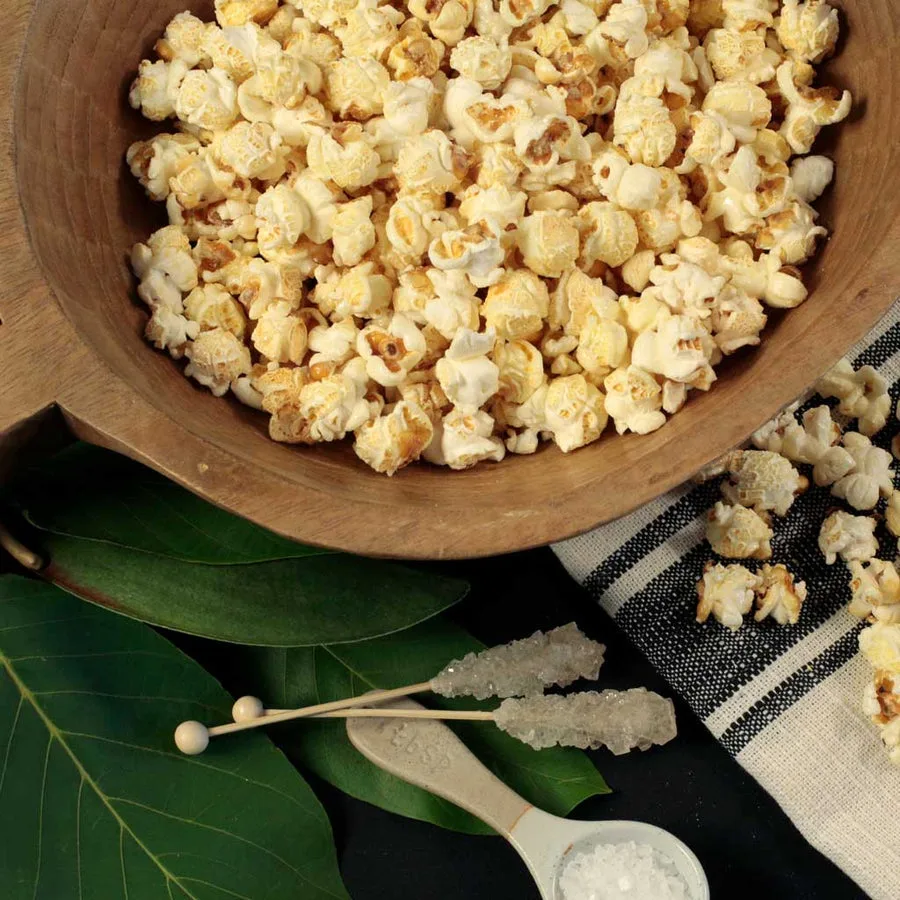 A bowl of Nibblers kettle corn