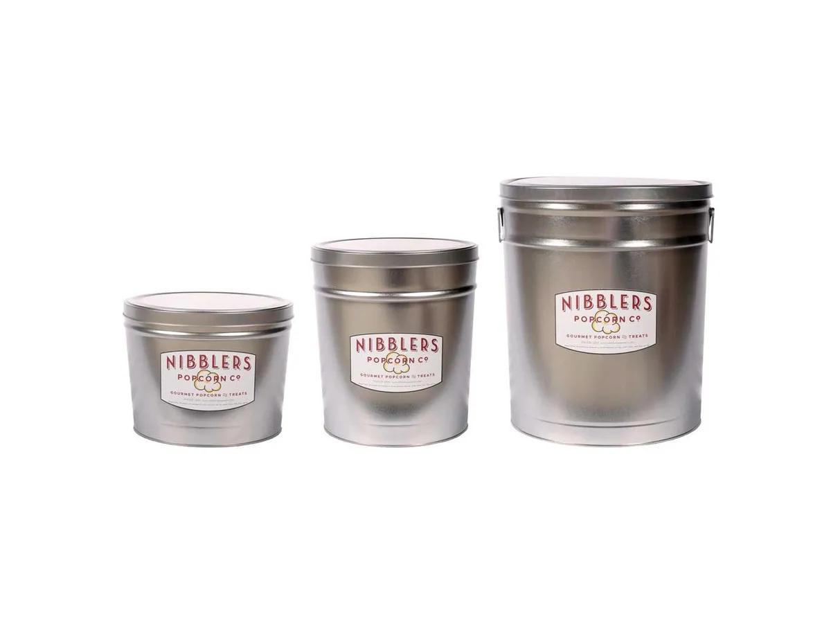 Nibblers Platinum Tins in three sizes