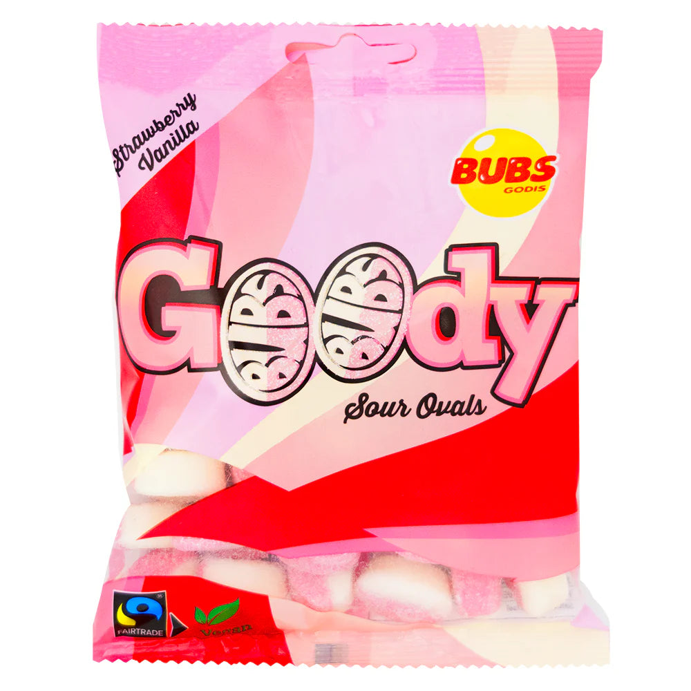 Bubs Goody Strawberry Sour Ovals Confection - Nibblers Popcorn Company