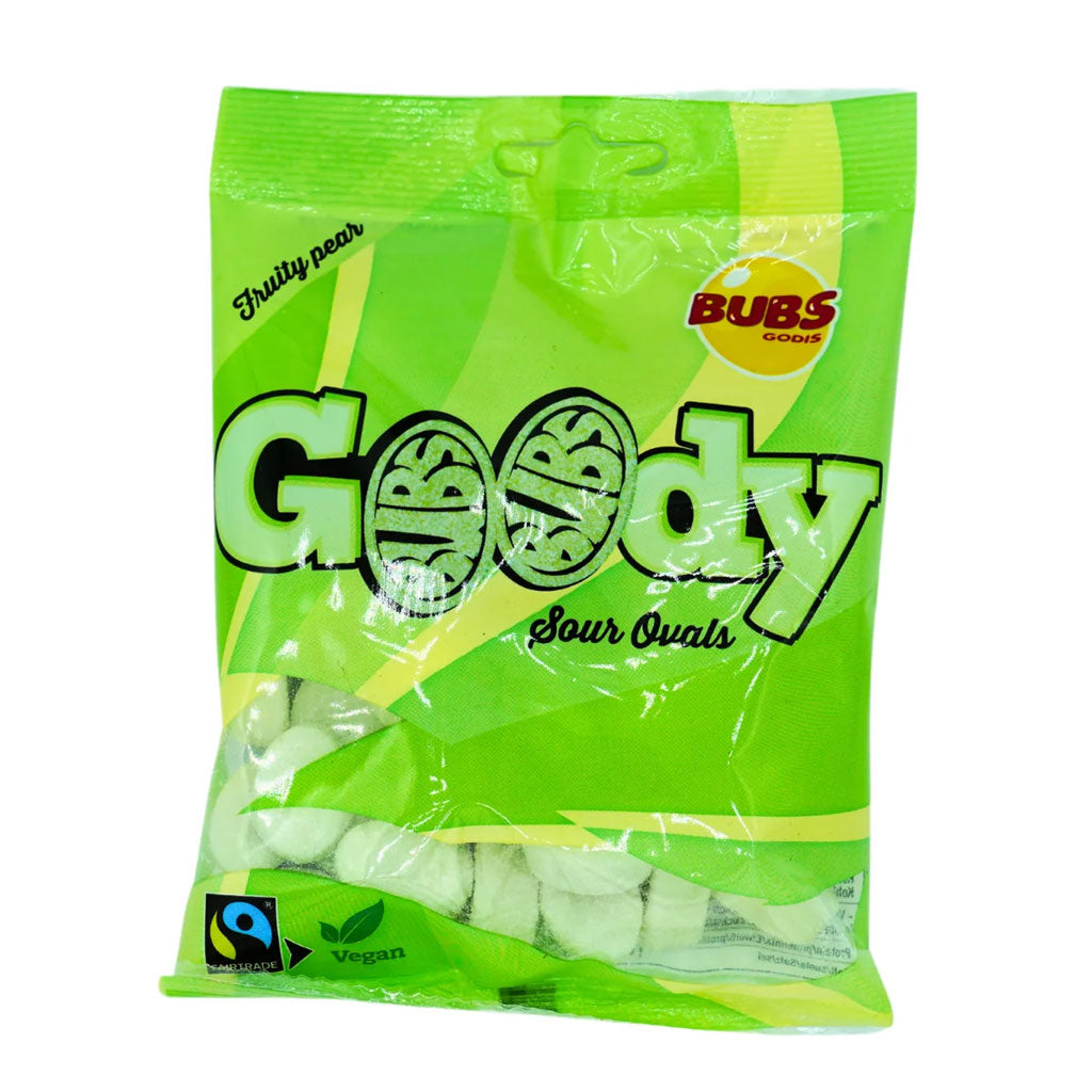 Bubs Goody Fruity Pear Sour Ovals Confection - Nibblers Popcorn Company